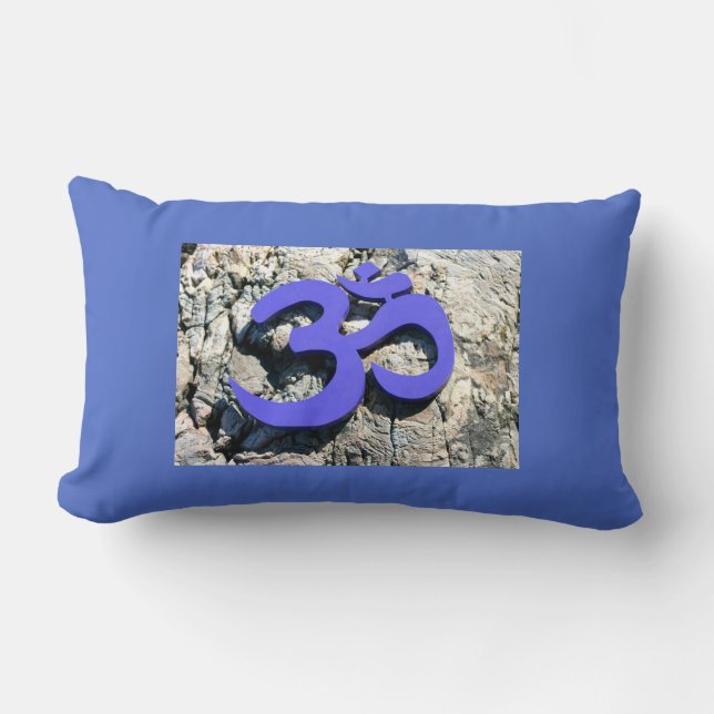 blue Om Lumbar Cushion (Front)