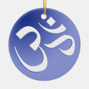 Blue Om Symbol Ornament