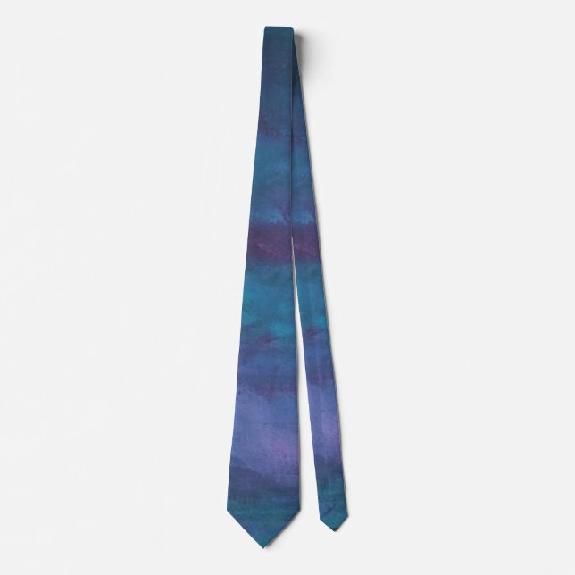 Blue-Ombre Abstract | Turquoise Teal Violet Purple Tie (Front)