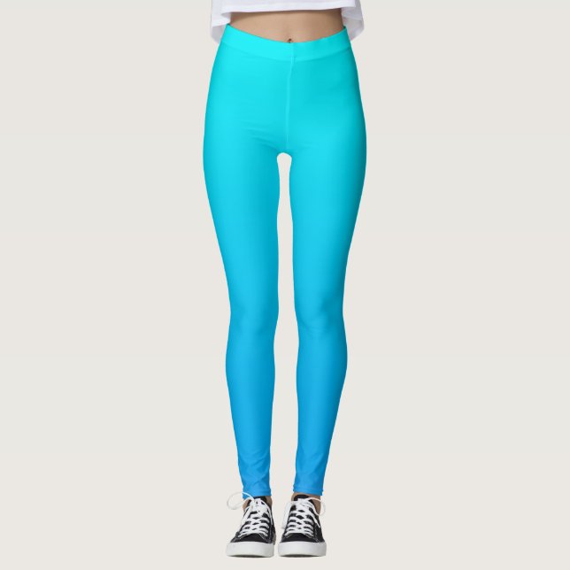 Blue Ombre Background Leggings (Front)