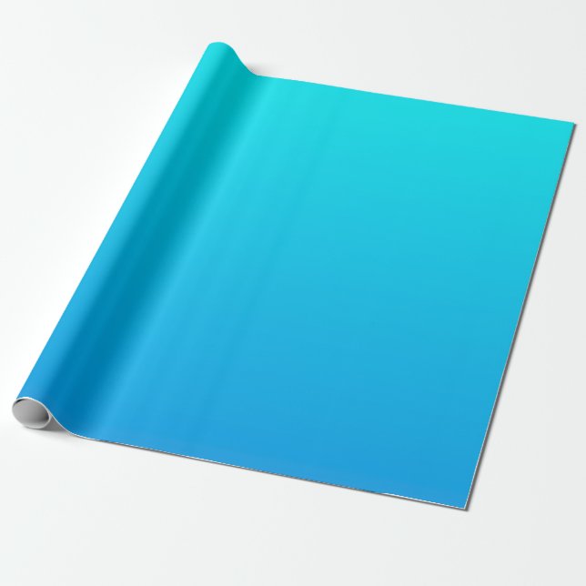 Blue Ombre Background Wrapping Paper (Unrolled)