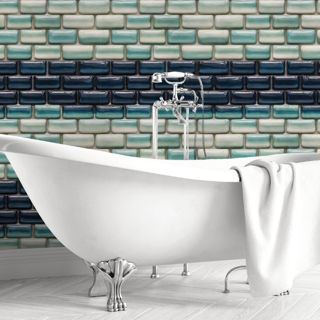 Blue Ombre Brick Tile Wallpaper (Creator Uploaded)