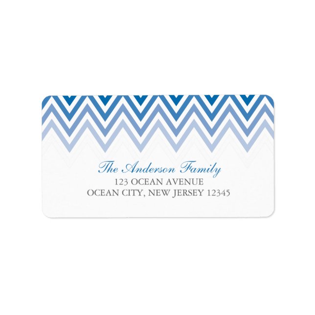 Blue Ombre Chevrons Label (Front)