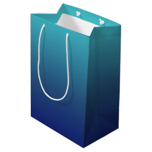 Blue ombre gradient medium gift bag