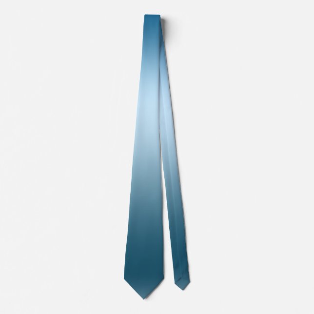 Blue Ombre Gradient Mens Neck Tie (Front)