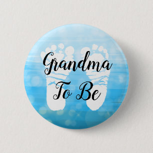 Blue Ombre Grandma to be Baby Shower Gift Button