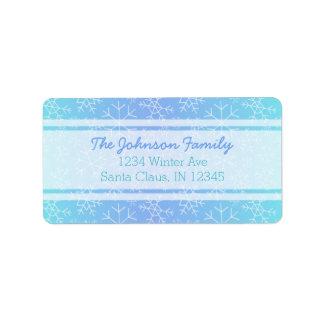 Blue Ombre Hand Drawn Snowflake Address Labels