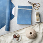 Blue Ombre Menorah Wrapping Paper<br><div class="desc">Wrap your gifts in style with this blue ombre wrapping paper with menorah accents!</div>