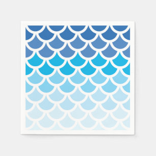 Blue Ombre Mermaid Scales Napkin