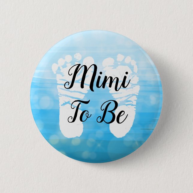 Blue Ombre Mimi to be Baby Shower Gift  6 Cm Round Badge (Front)