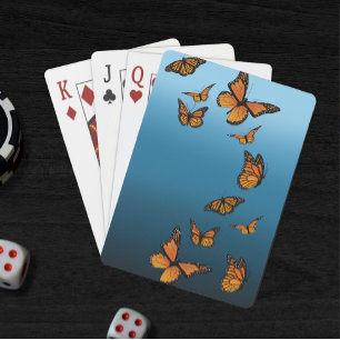 Blue Ombre Monarch Butterflies Playing Cards