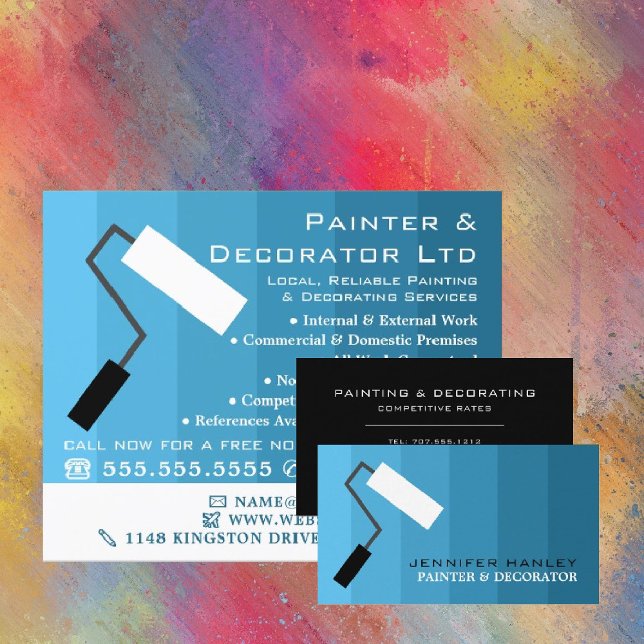 Blue Ombre & Paint Roller, Painter & Decorator Flyer (Creator Uploaded)
