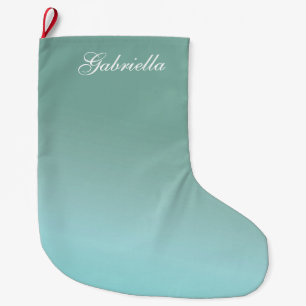 Blue Ombre Personalised Large Christmas Stocking