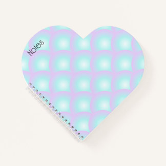 Blue Ombre Scallop Heart-Shaped  Notebook