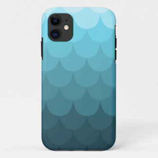 Blue Ombre Scallop Pattern iPhone 11 Case