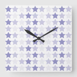 Blue Ombre Stars Square Wall Clock