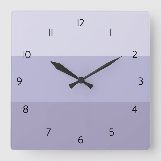 Blue Ombre Striped Square Wall Clock (Front)