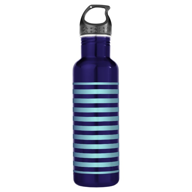 Blue Ombre Stripes 710 Ml Water Bottle (Front)