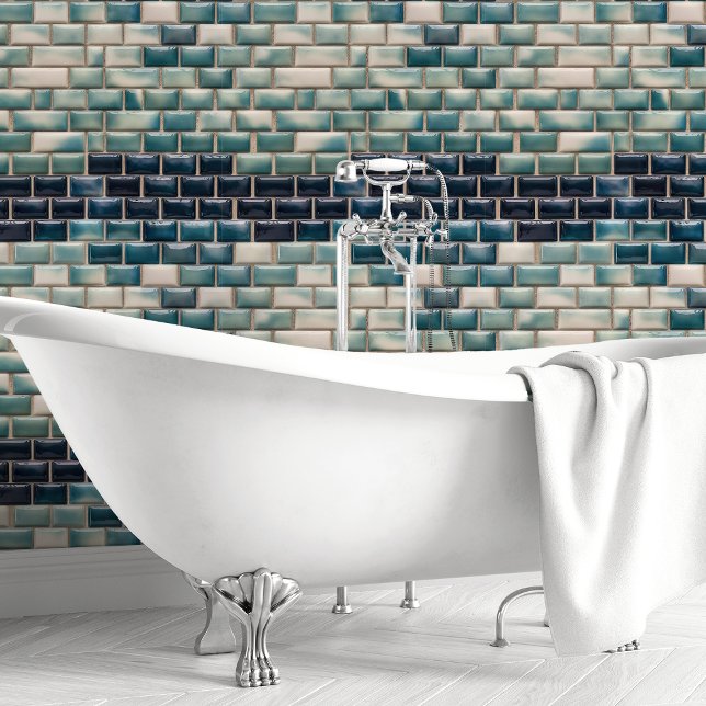  Blue Ombre Subway Tile Wallpaper (Creator Uploaded)