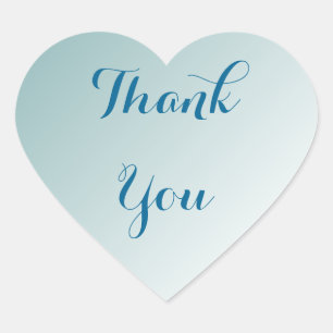 Blue Ombre Thank You Heart Sticker