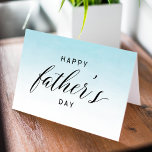 Blue Ombre Watercolor | Happy Father's Day Card<br><div class="desc">Give your dad a stylish Father's Day card he will love! The modern father's day card features a blue ombre watercolor background and a stylish script font. Add custom text and images to create a one of a kind design.</div>