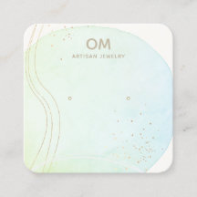 Blue Ombre Watercolor Stud Earring Display Holder