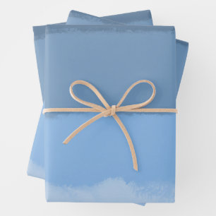 Blue Ombre Wrapping Paper Sheet