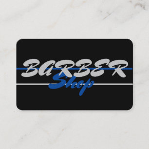 Blue on Black, Grey on Black Barber Shop Business Card