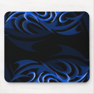 Blue on Black "Smoke" Mousepad