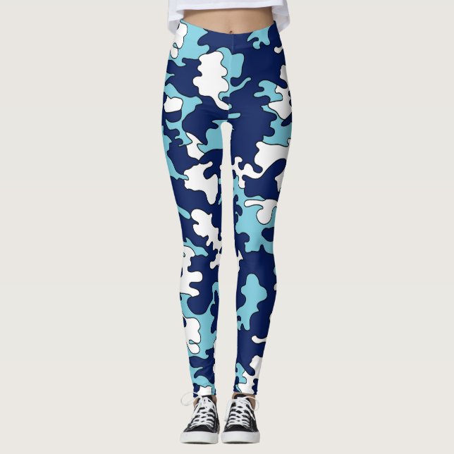 Blue on Blue Camo Leggings (Front)