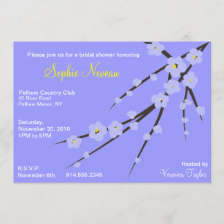 Blue on Blue Cherry Blossom Bridal Shower Invite