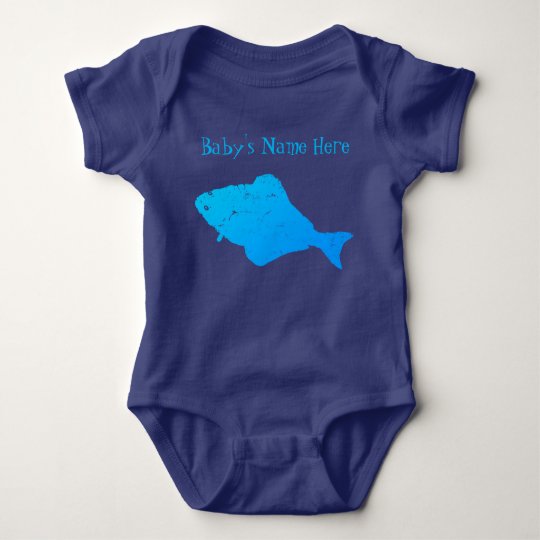 Blue On Blue Halibut - Baby Bodysuit