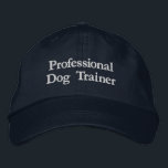 Blue on Blue Professional Dog Trainer Custom Text Embroidered Hat<br><div class="desc">This cap is done in shades of blue, but you can choose the hat colour and style. The thread colour is a very pale blue, but can also be changed to suit your dog training business colours. After all, you are your best advertisement for your dog training business and we...</div>