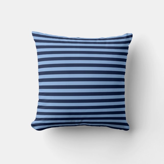 Blue on Blue Stripes Cushion (Front)