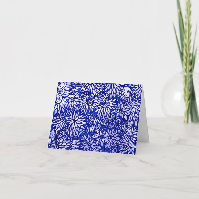 Blue on Blue Thank You Card (Front)