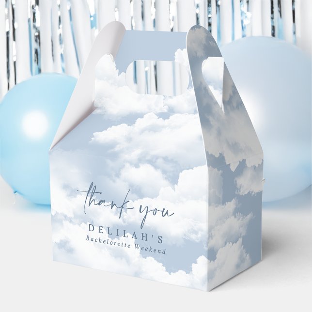 Blue "On Cloud Nine" Bachelorette Weekend Gable Favour Box (Creator Uploaded)