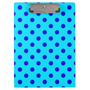 Blue On Cyan Polka Dots Pattern Design Clipboard