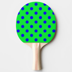 Blue On Green Polka Dots Pattern Design Ping Pong Paddle