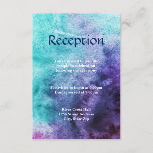 Blue on Purple Watercolor - Reception Invitation