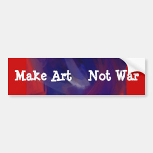 Blue On Red- Make Art Not War BumperSticker Bumper Sticker