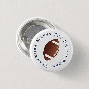 Blue on White Teamwork Makes The Dream Work 3 Cm Round Badge