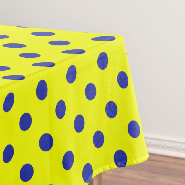 Blue On Yellow Polka Dots Pattern Design  Tablecloth (Creator Uploaded)
