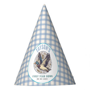 Blue One Lucky Duck 1st Birthday Cute Rubber Party Hat