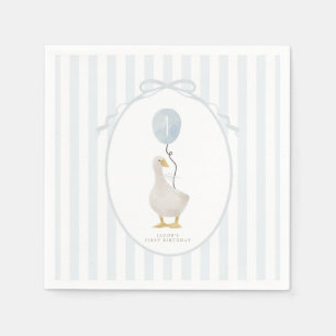 Blue One Silly Goose Birthday part napkin