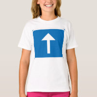 Blue One-Way Traffic Sign Up Arrow Road Symbol 
