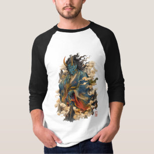 Blue Oni Demon Warrior Japanese Yokai Mythology T-Shirt