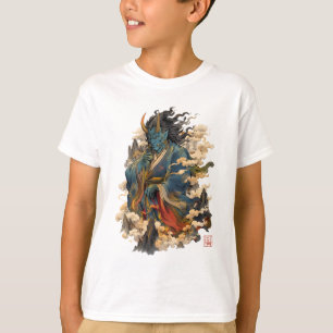 Blue Oni Demon Warrior Japanese Yokai Mythology T-Shirt