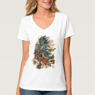 Blue Oni Demon Warrior | Japanese Yokai Mythology T-Shirt
