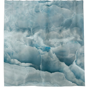 Blue onyx marble, abstract texture. shower curtain