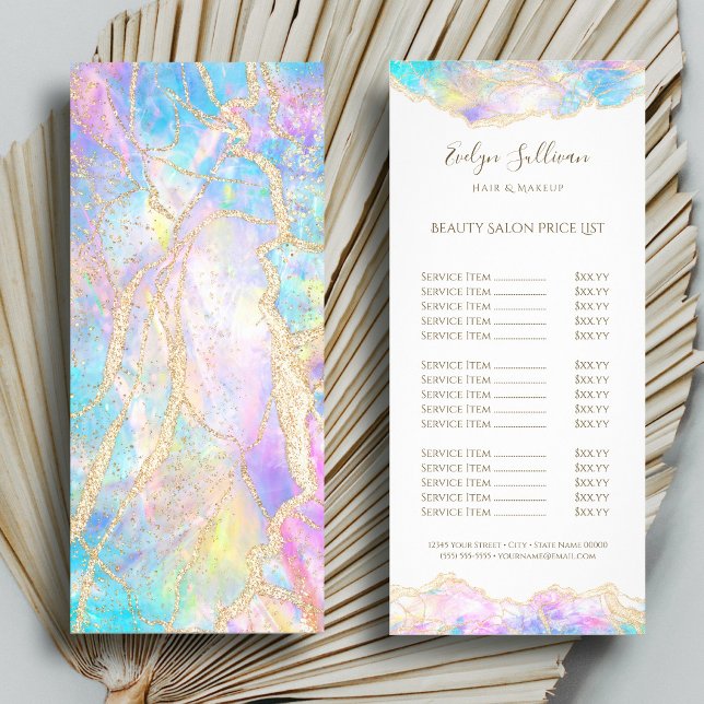 blue opal design price list rack card (Creator Uploaded)